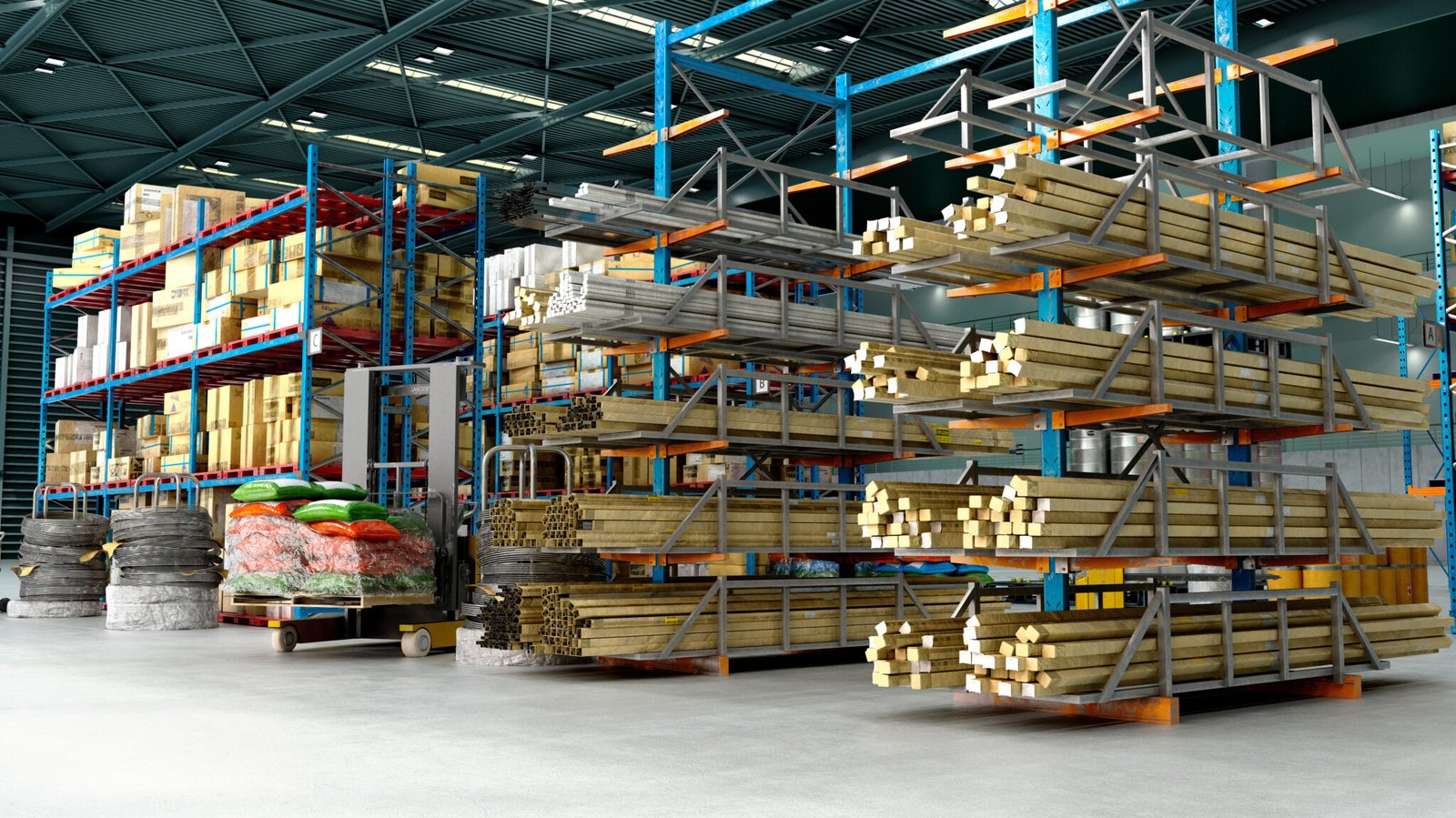 Precision-engineered arm and column connection of the cantilever racking.