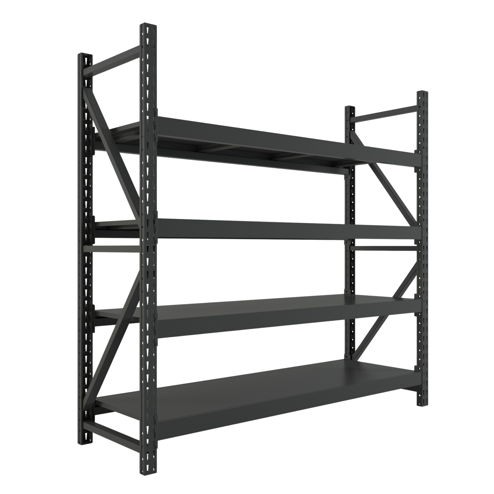 Medium duty shelving used as picking shelves in a high-efficiency e-commerce warehouse.