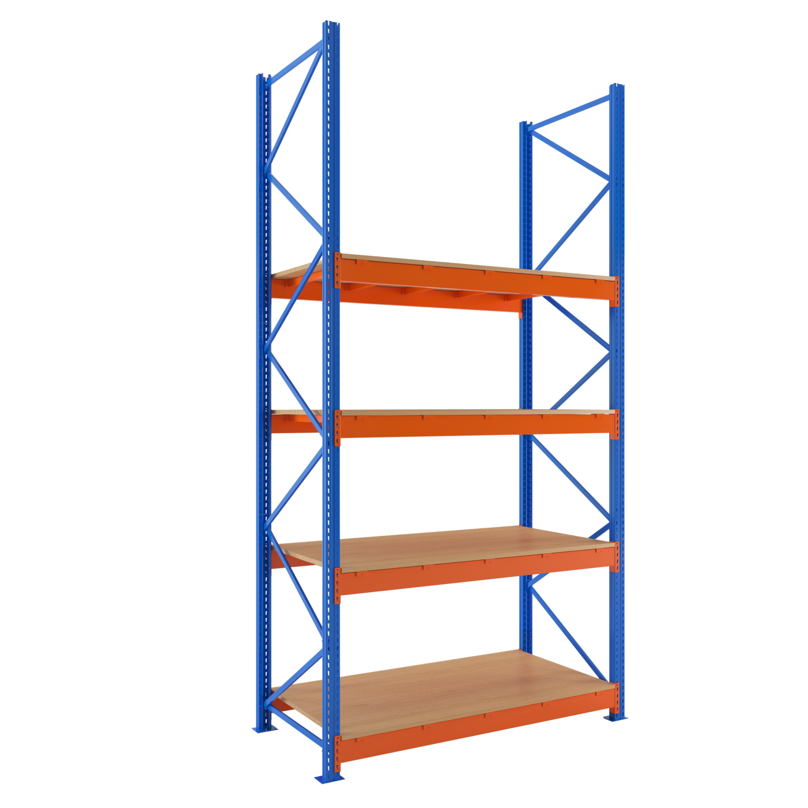 LANTOO heavy-duty pallet rack upright frame and beam structure.
