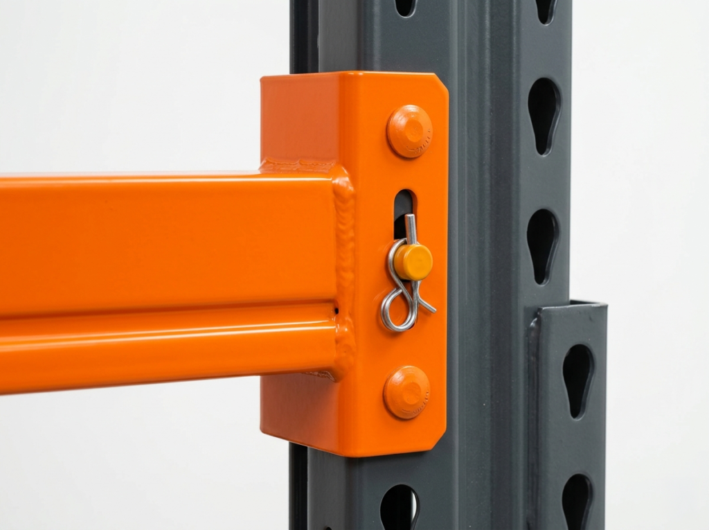 High quality Q235B steel beam connector and powder coating detail of LANTOO pallet rack
