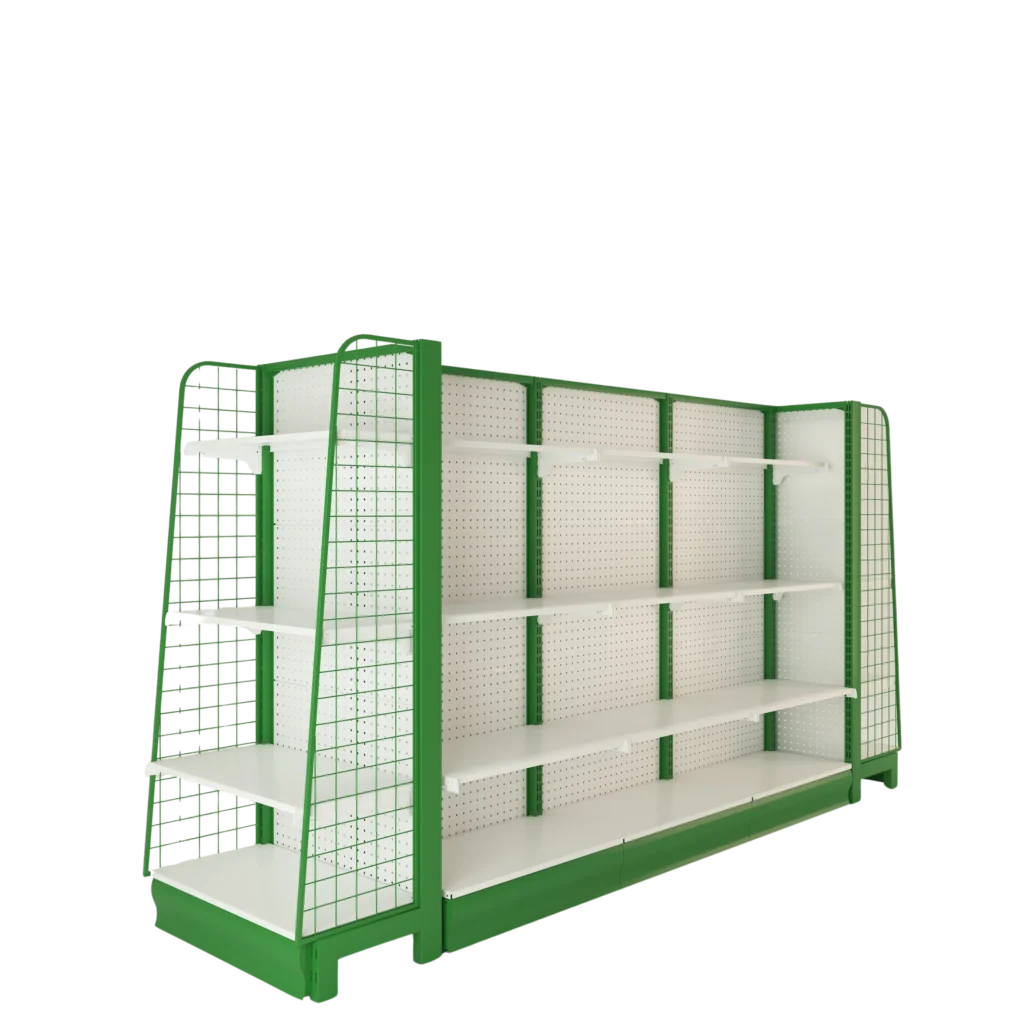 LANTOO commercial double sided grocery gondola shelving unit for pharmacy and market