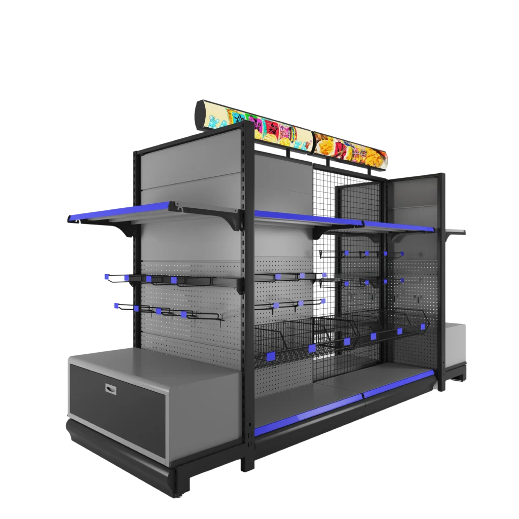 Specialized commercial retail promotional end cap display fixtures for supermarket