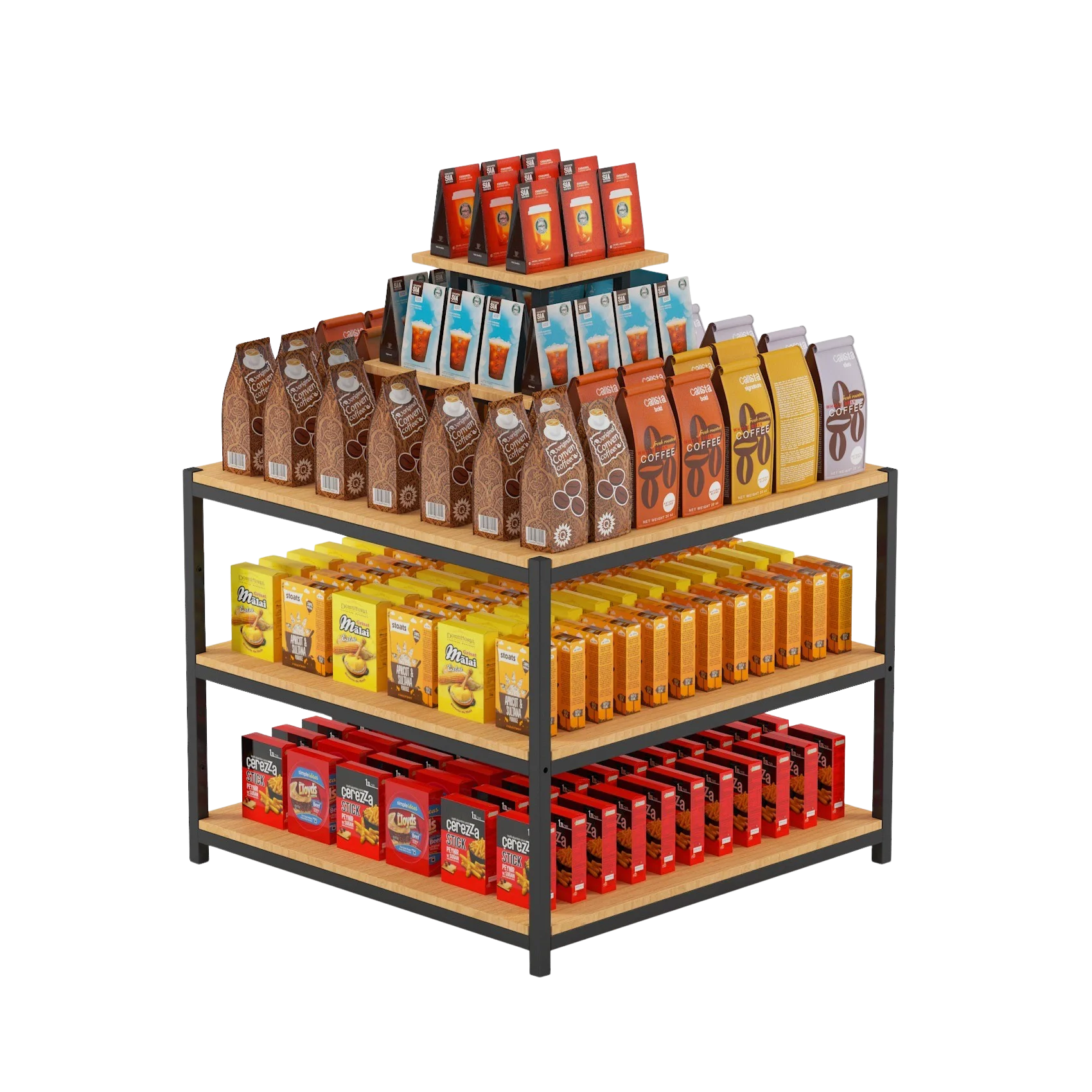 LANTOO custom point of purchase retail display stands for supermarket checkout zones